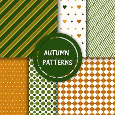 Sonbahar pürüzsüz desenler. Vektör. Mevsimsel geometrik duvar kağıtlarını ayarla.