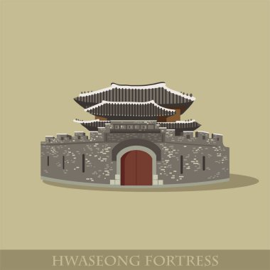 Hwaseong Kalesi. Şehir, Suwon-si, Gyeonggi-do. Asya'nın mimarisi. Güney Kore'nin simge yapıları