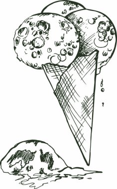 Küresel ısınma. Dondurma şeklinde gezegenler. Eriyen gezegenler Dünya, Mars ve Ay. Ekoloji konulu çizgi romanlar 