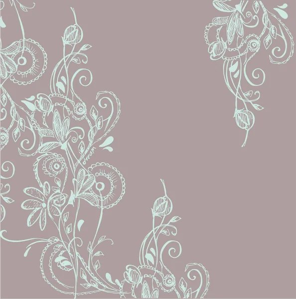 Vector Sketch Floral Pattern Curls — Stock Vector