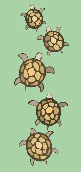 Маленькі Морські Черепахи Векторні Ілюстрації — стоковий вектор
