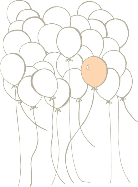 Gran Nube Globos Los Tonos Más Delicados — Vector de stock