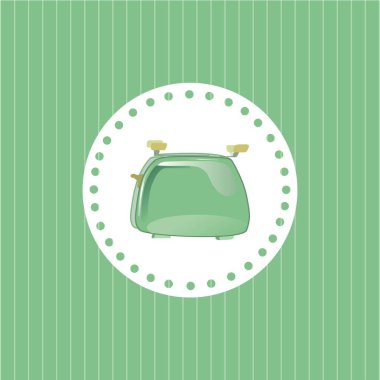 Parlak Retro tost makineleri. Mutfak aletleri. Küçük ev aletleri. Ekmeğe kadeh kaldıralım. Mutfak elektrikli aletler, sandviçler için.