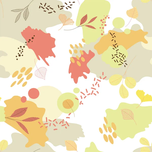 Popular Autum Abstract Background Spots Leaves Spotty Textures Autumn Design — Stock Vector