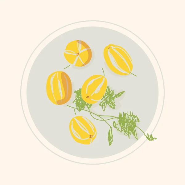Mini Melão Coreano Amarelo Frutas Verão Comida Saudável Frutos Doces — Vetor de Stock