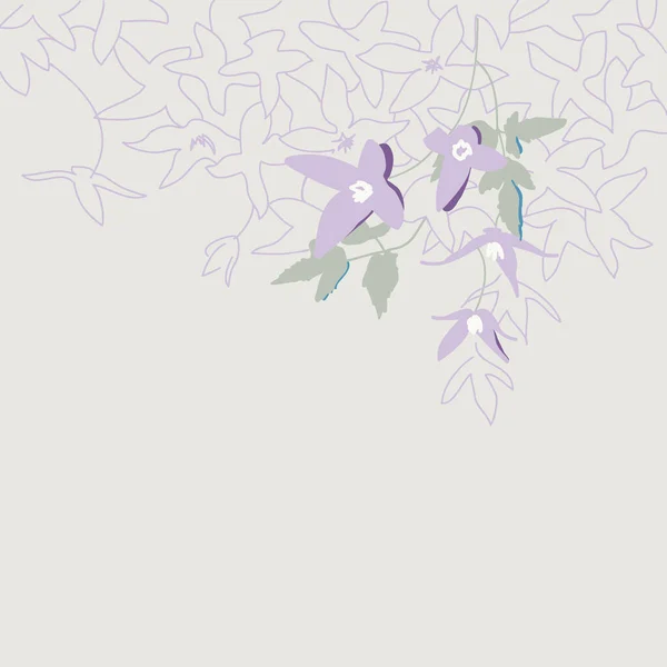 Delicate Tak Van Lila Bloemen Bloeiende Clematis Tuinliaan Vector Minimalistische Stockillustratie