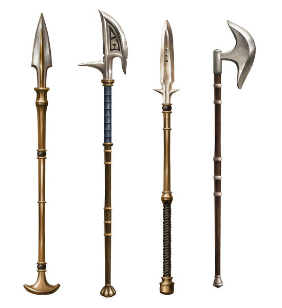 Ancient spears. Fantasy. Set