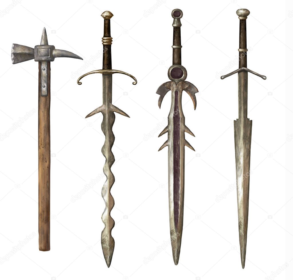 Ancient swords. Fantasy. Set