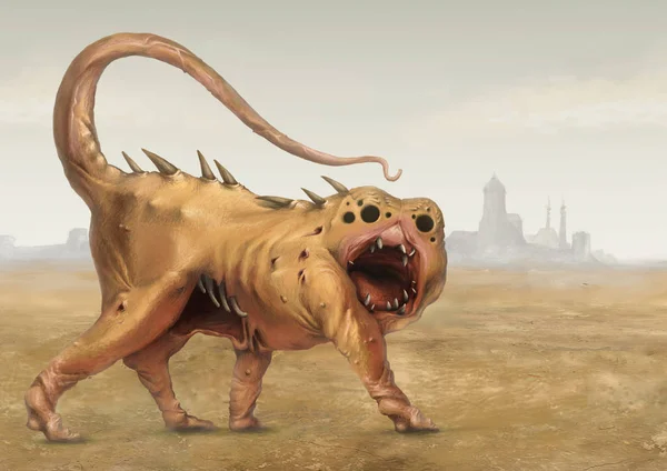 Çölde fantastik altın yaratık