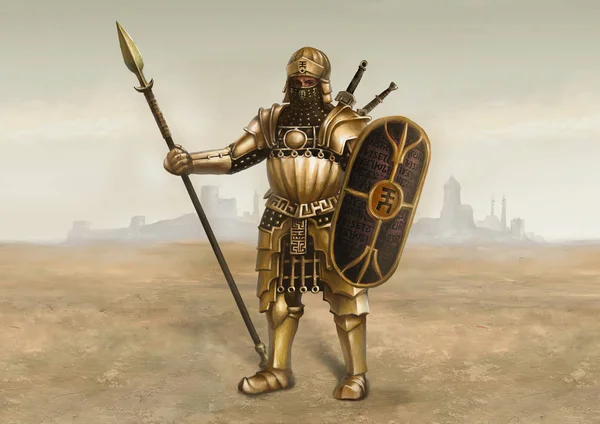 Çölde antik şövalye