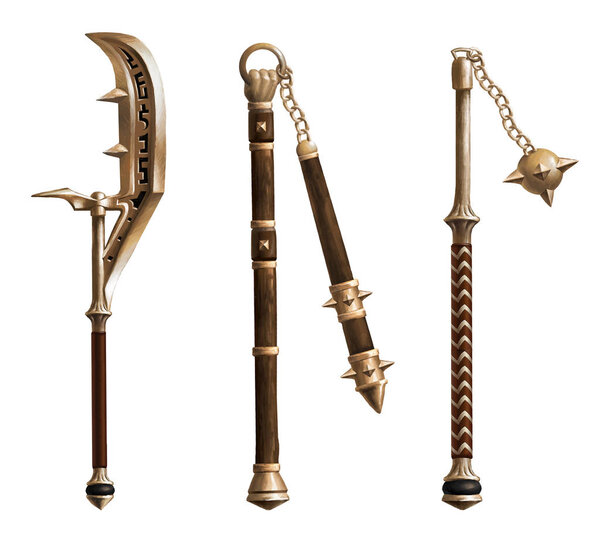 Collection of ancient weapons. Fantasy. Set