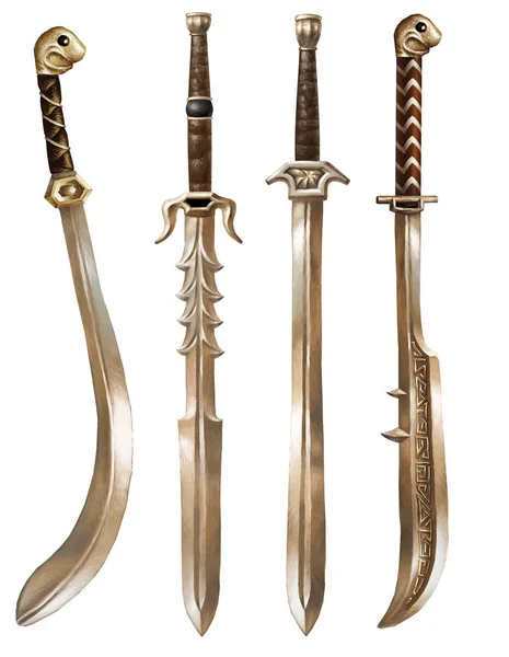 Espadas Antiguas Fantasía Conjunto — Foto de Stock