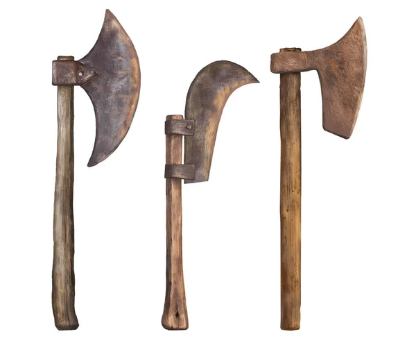 Paslı eksenler. Gerçekçi illüstrasyon. Izole. 