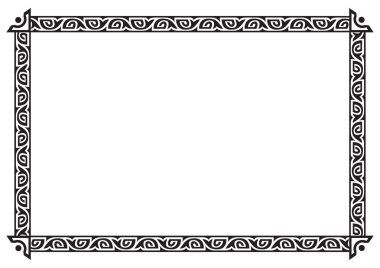 Geometrik desenli dekoratif çerçeve. Izole