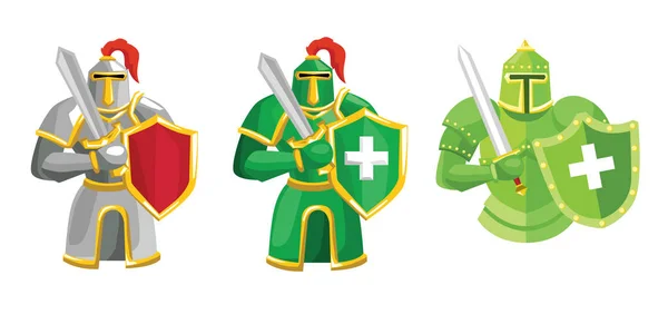 Cavalieri Medievali Set Vettoriale — Vettoriale Stock