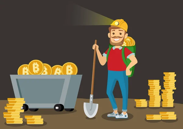 Bir kürek ile Bitcon madenci