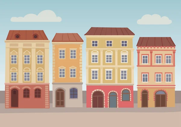 Şehir merkezindeki eski sokak. Düz