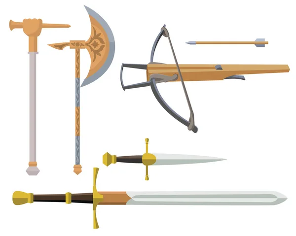 古代兵器のコレクション ベクトルセット — ストックベクタ