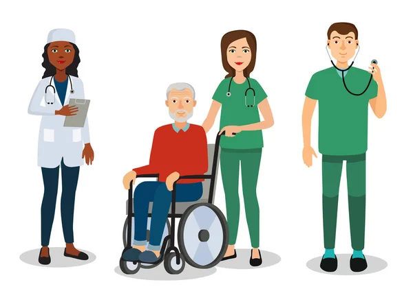 Sağlık çalışanları. İzole vestor seti.