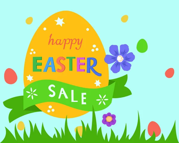 Yumurta ile Mutlu Paskalya tebrik kartı. Vektör arka planı.