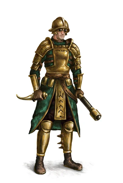 Steampunk askeri. Yalıtılmış karakter