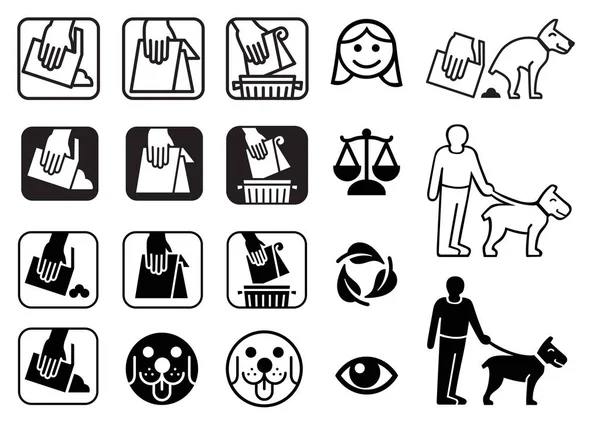 Bir köpek sonra Temizlik, bir köpek, eko, hukuk, çocuk sembolleri ile yürüyüş.