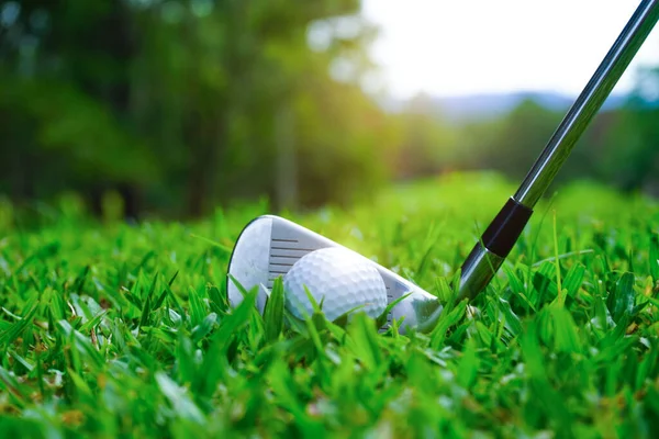 Golfball Und Golfschläger Auf Dem Schönen Golfplatz Thailand Sammlung Von — Stockfoto