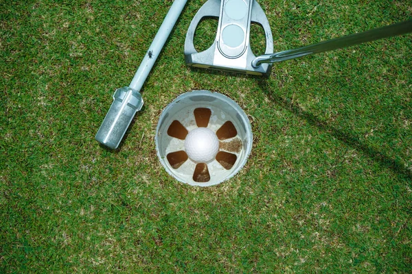 Golfball Und Golfschläger Auf Dem Schönen Golfplatz Thailand Sammlung Von — Stockfoto