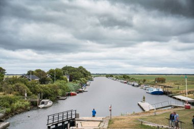 Ribe nehir savak Kuzey Denizi Kammerslusen görülen Danimarka