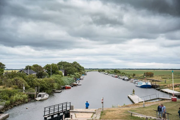 Ribe nehir savak Kuzey Denizi Kammerslusen görülen Danimarka