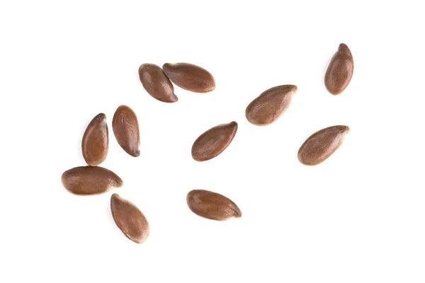 Small Group Linseeds Flax Seeds Spread Out Isolated White Background — Stock Photo, Image