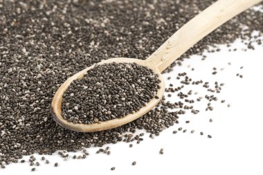 Chia tohum ve bir tahta kaşık konuşabilerek yukarıda alt sağ bölümündeki ücretsiz white boşluktan da görüleceği sağ üst köşesinde dan yığın 