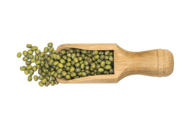 Mung beans on wooden scoop clipart