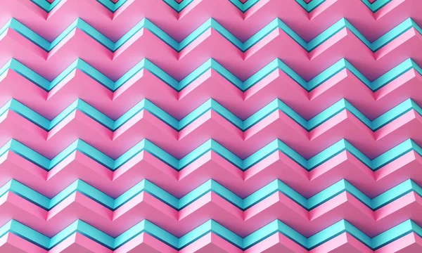 Pink and blue geometric shapes pattern. Ornament elements colorful wallpaper. Abstract decorative background. 3d rendering.