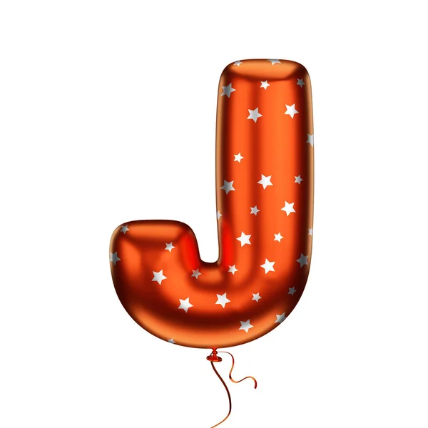 橙色星形元素纹理字母 由白色背景上的充气气球制成 隔离的 — 图库照片