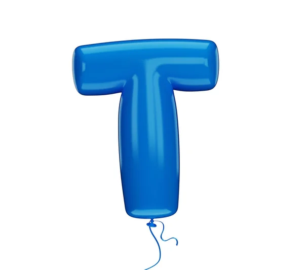Blauwe Kleur Getextureerde Letter Gemaakt Van Een Opblaasbare Ballon Een — Stockfoto
