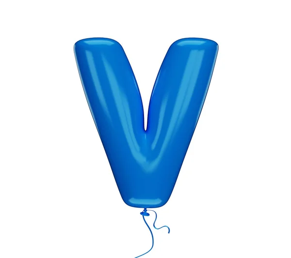Blauwe Kleur Getextureerde Letter Gemaakt Van Een Opblaasbare Ballon Een — Stockfoto