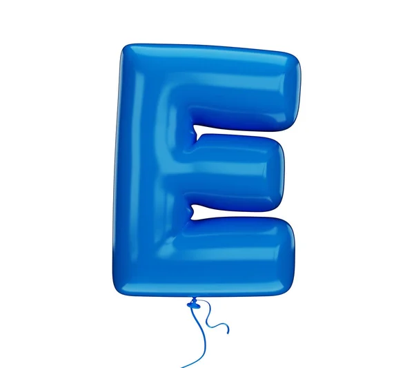 蓝色纹理字母 由白色背景上的充气气球制成 隔离的 图库图片