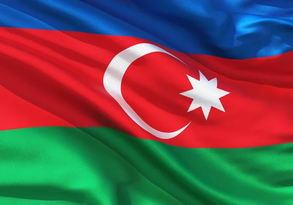 Material Seda Realista Azerbaiyán Ondeando Bandera Textura Tela Detallada Alta —  Fotos de Stock