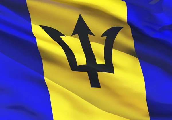 Резиновый Шелковый Материал Barbados Waiting Flag Высокое Качество Детальной Текстуры — стоковое фото