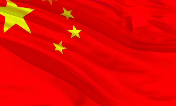 Realistyczny Materiał Jedwabiu Chiny Macha Flag Wysokiej Jakości Szczegółowej Tekstury — Zdjęcie stockowe