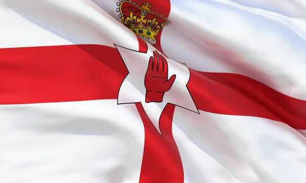 Ρεαλιστικό Μετάξι Υλικό Βόρεια Ιρλανδία Κυματιστές Σημαία Υψηλής Ποιότητας Λεπτομερή — Φωτογραφία Αρχείου