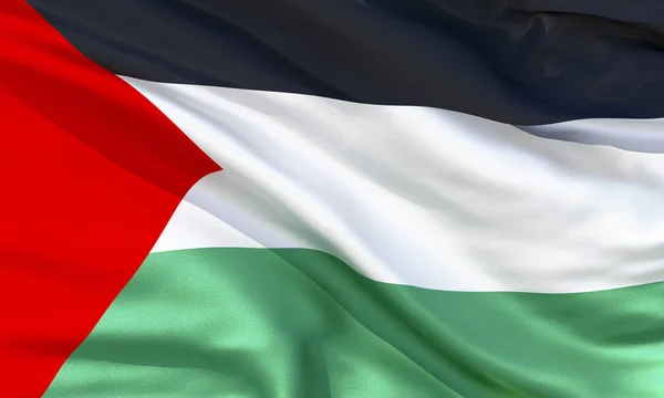 Material Seda Realista Palestina Ondeando Bandera Textura Tela Detallada Alta —  Fotos de Stock