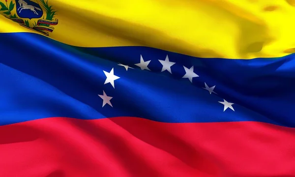 Material Seda Realista Venezuela Ondeando Bandera Textura Tela Detallada Alta —  Fotos de Stock