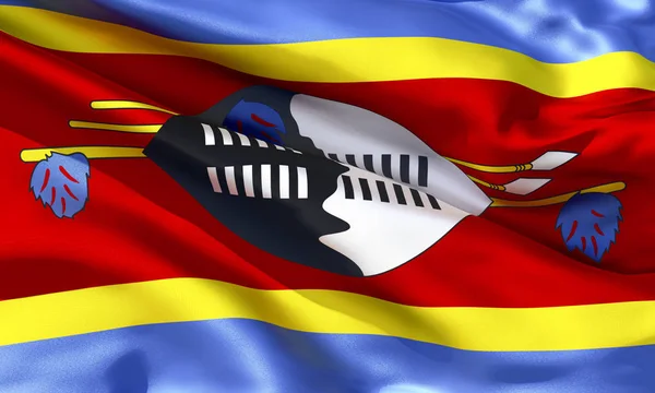 Резиновый Шелковый Материал Swaziland Waiting Flag Высокое Качество Детальной Текстуры — стоковое фото