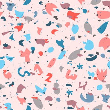 Terrazzo rasgele noktalar dikişsiz desen. 