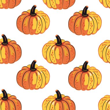 Beyaz arka plan üzerinde kabak seamless modeli