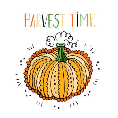 El çizilmiş kabak Sonbahar hasat