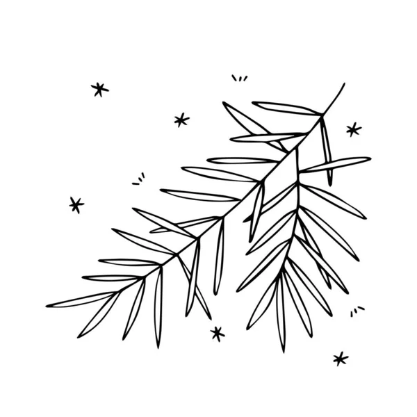 Ruka čerta z vánoční větve — Stockový vektor