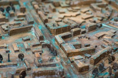 Yakın çekim : Üç Boyutlu Eski Sokak haritası.